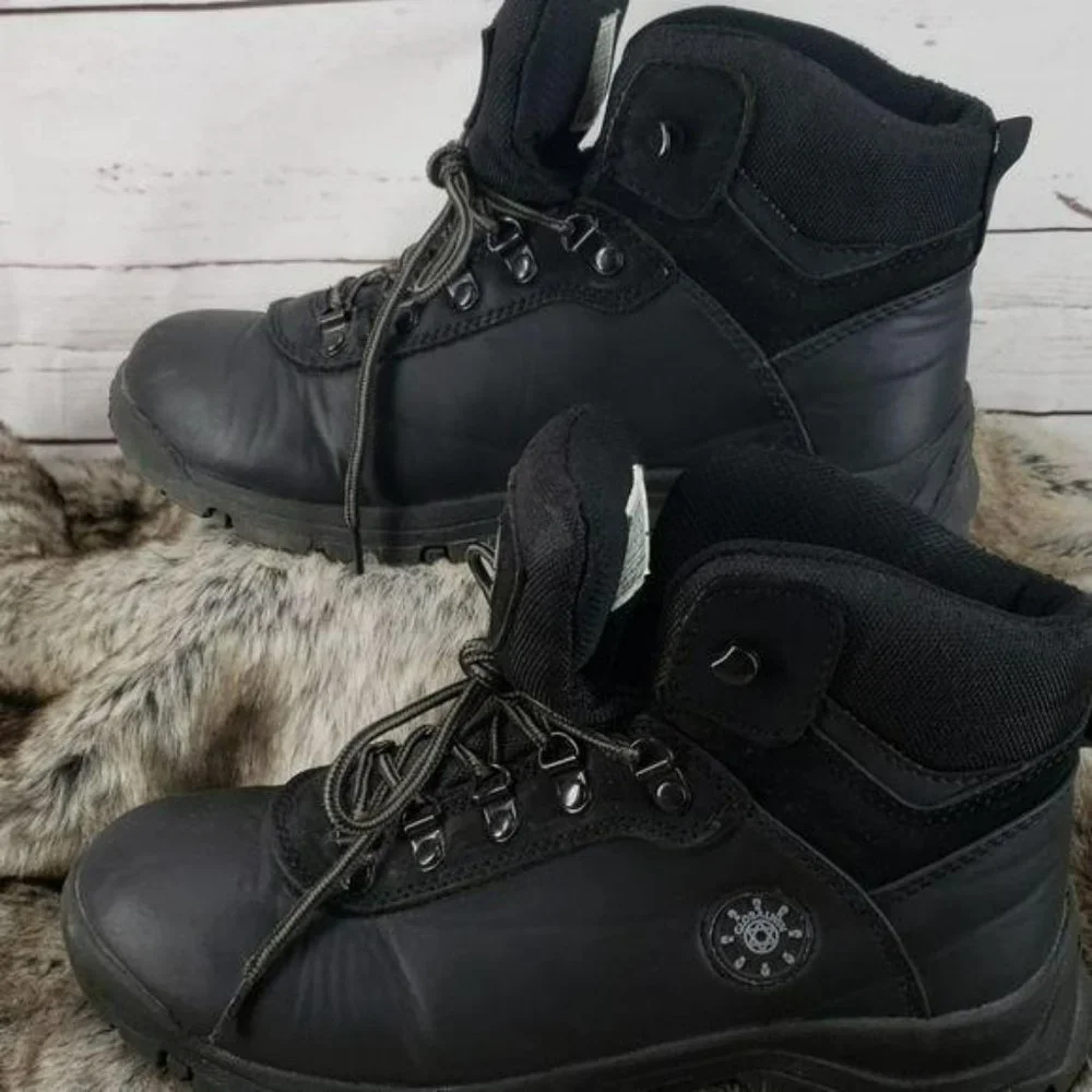 Globalwin black leather sz‎ 9 combat hiking boots